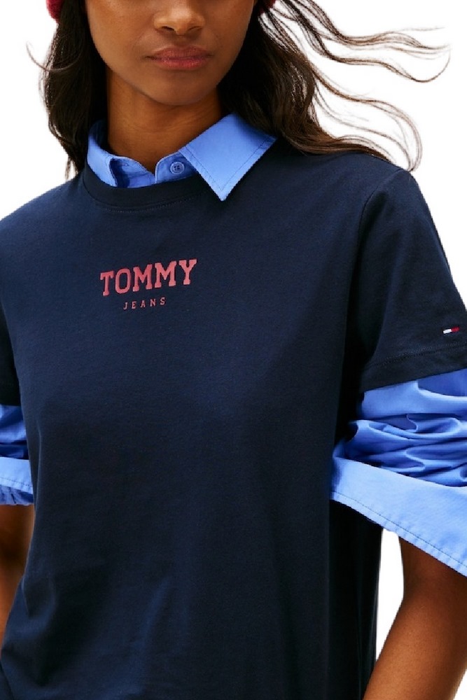 TOMMY JEANS REG ESSENTIAL LOGO 2 TEE T-SHIRT  ΜΠΛΟΥΖΑ ΓΥΝΑΙΚΕΙΑ DARK NAVY