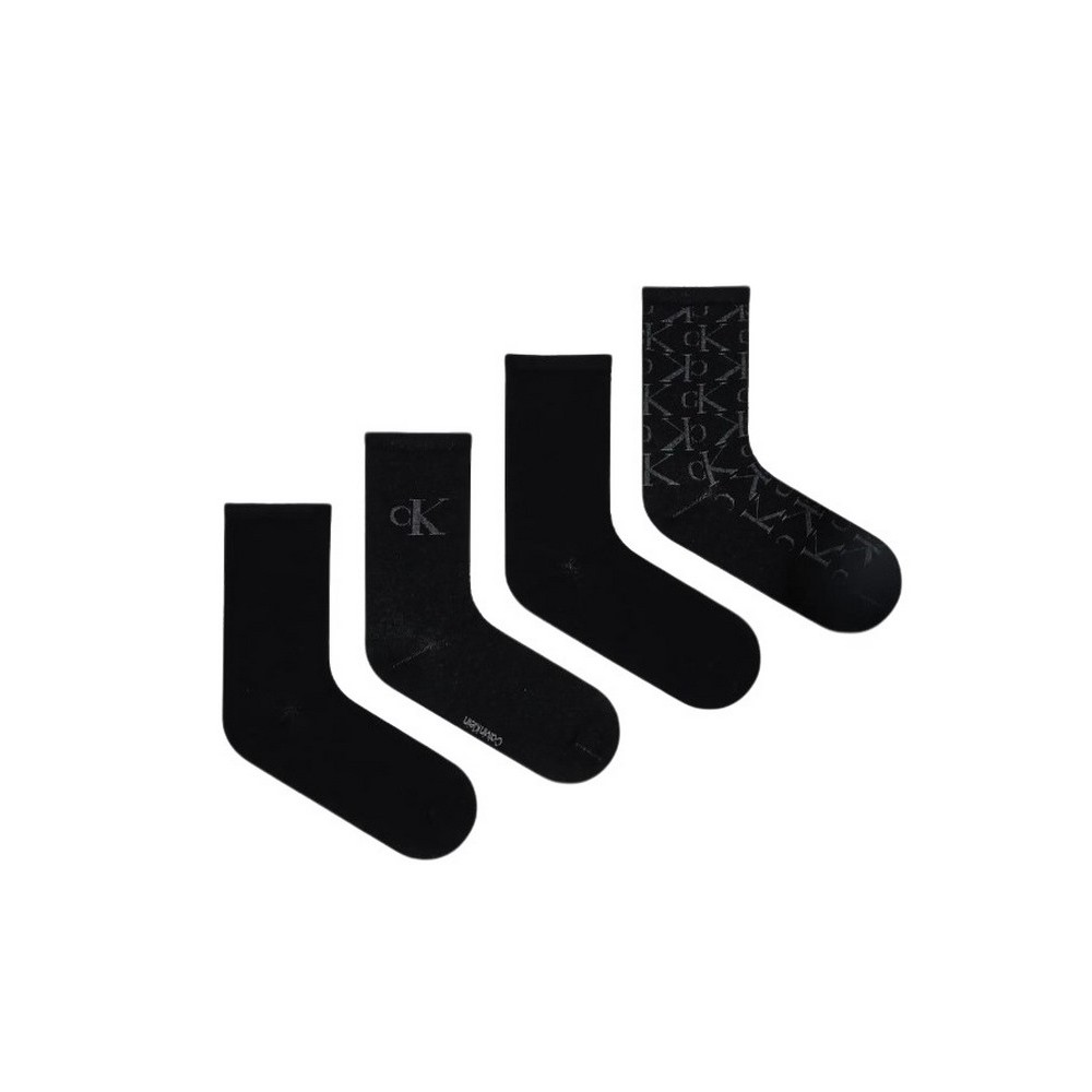 CALVIN KLEIN  WOMEN SOCK 4P HOLIDAY PACK AOP ΚΑΛΤΣΕΣ ΓΥΝΑΙΚΕΙΕΣ BLACK