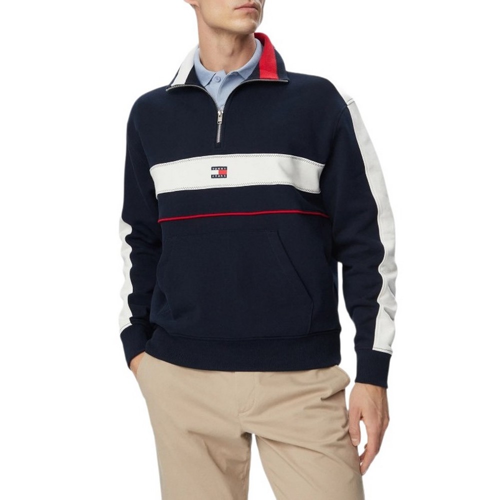 TOMMY JEANS RLX CBLOCK QZ ΦΟΥΤΕΡ ΜΠΛΟΥΖΑ ΑΝΔΡΙΚΗ NAVY