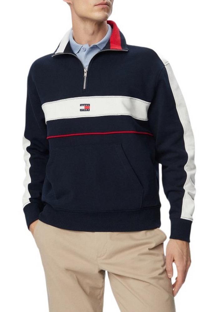 TOMMY JEANS RLX CBLOCK QZ ΦΟΥΤΕΡ ΜΠΛΟΥΖΑ ΑΝΔΡΙΚΗ NAVY