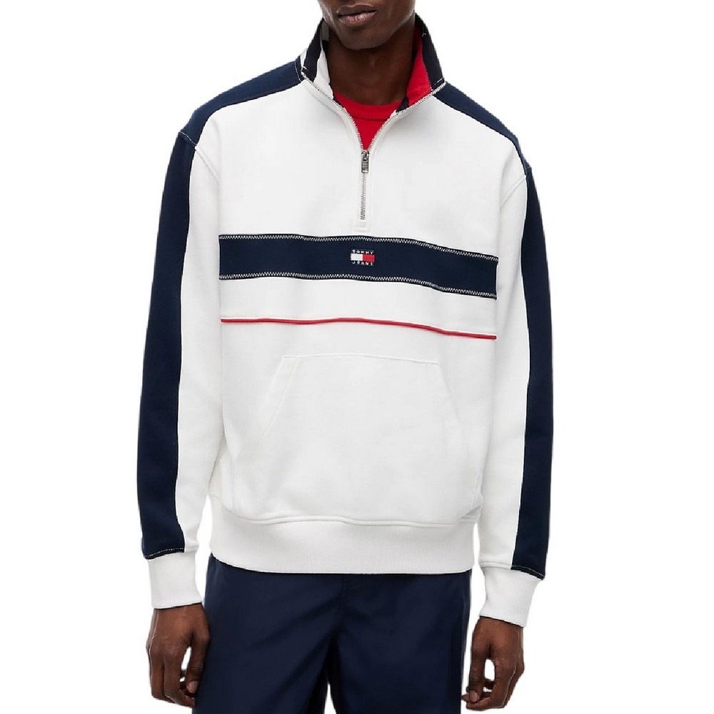 TOMMY JEANS RLX CBLOCK QZ ΦΟΥΤΕΡ ΜΠΛΟΥΖΑ ΑΝΔΡΙΚΗ ECRU