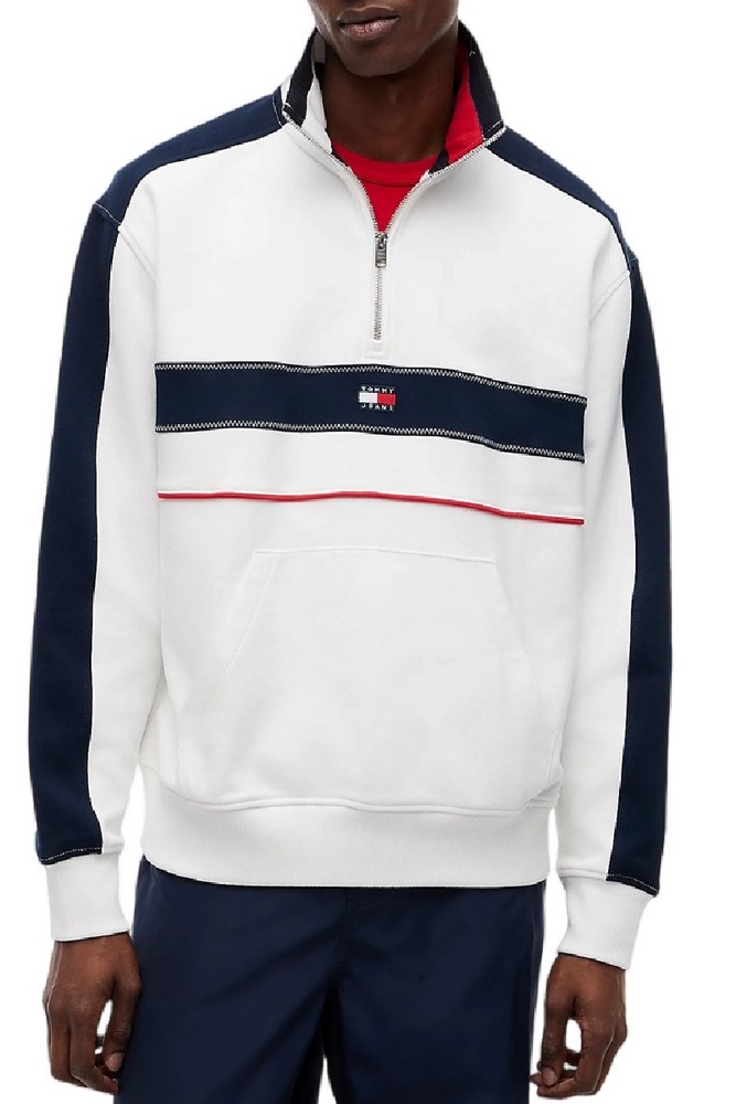 TOMMY JEANS RLX CBLOCK QZ ΦΟΥΤΕΡ ΜΠΛΟΥΖΑ ΑΝΔΡΙΚΗ ECRU