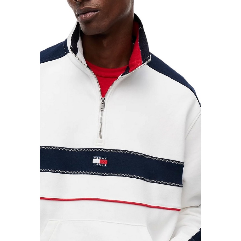 TOMMY JEANS RLX CBLOCK QZ ΦΟΥΤΕΡ ΜΠΛΟΥΖΑ ΑΝΔΡΙΚΗ ECRU