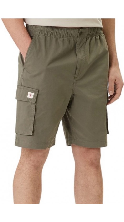 CALVIN KLEIN JEANS 9" COTTON PULL ON CARGO SHORT ΒΕΡΜΟΥΔΑ ΑΝΔΡΙΚΗ MILITARY GREEN