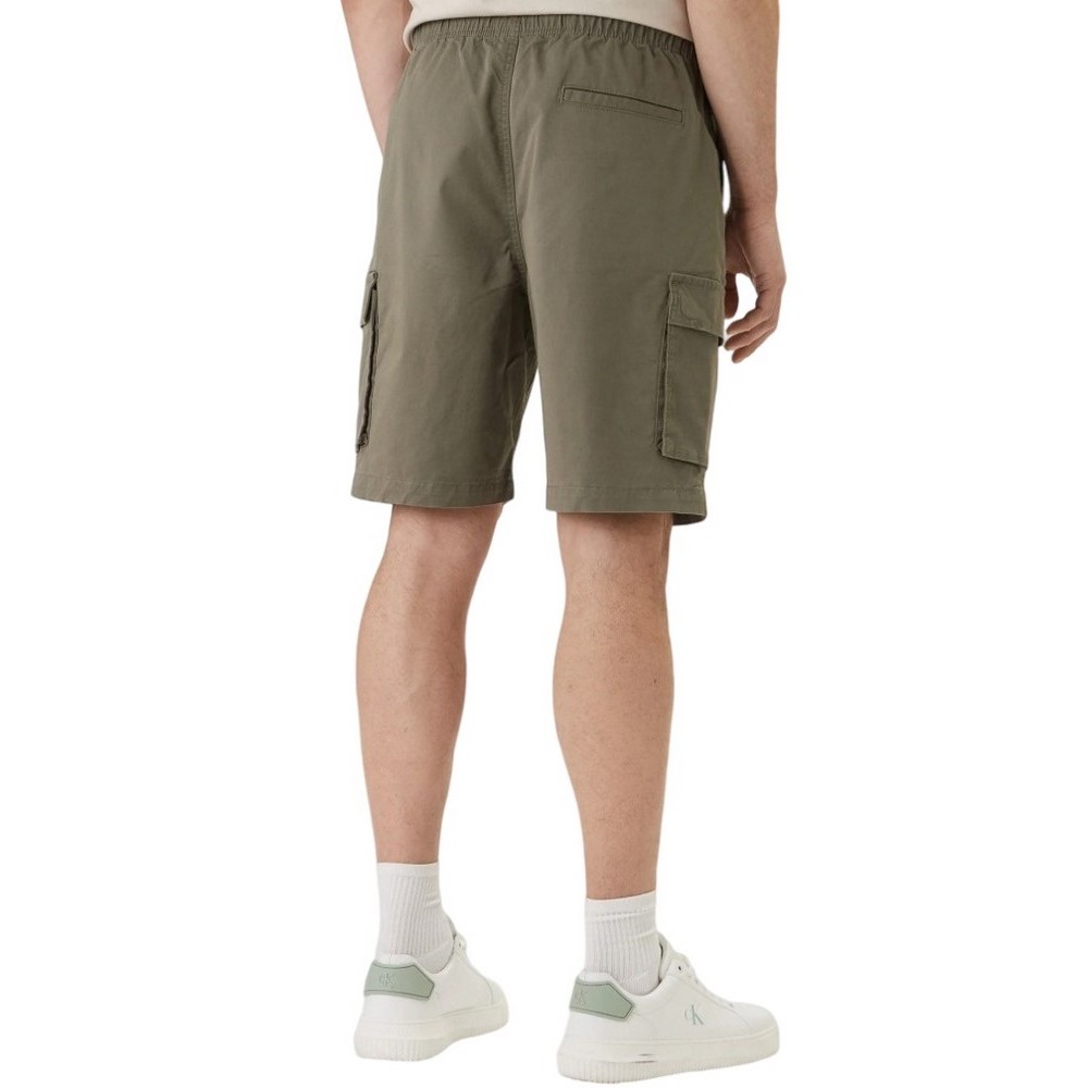 CALVIN KLEIN JEANS 9" COTTON PULL ON CARGO SHORT ΒΕΡΜΟΥΔΑ ΑΝΔΡΙΚΗ MILITARY GREEN