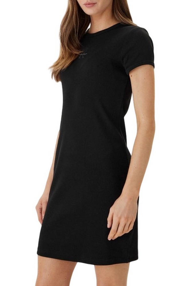 CALVIN KLEIN JEANS MONOLOGO BABY RIB MINI DRESS ΦΟΡΕΜΑ ΓΥΝΑΙΚΕΙΟ BLACK