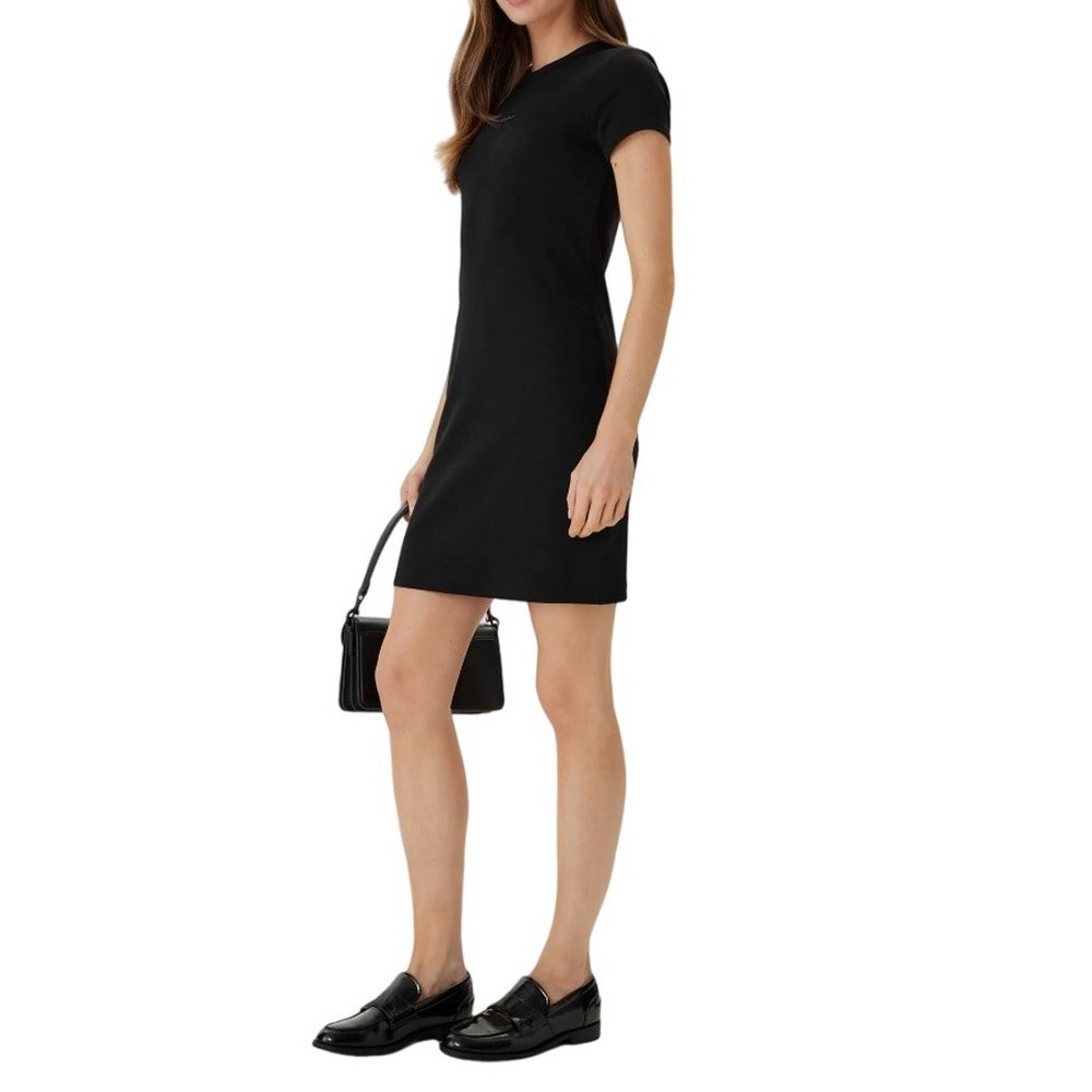 CALVIN KLEIN JEANS MONOLOGO BABY RIB MINI DRESS ΦΟΡΕΜΑ ΓΥΝΑΙΚΕΙΟ BLACK
