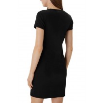 CALVIN KLEIN JEANS MONOLOGO BABY RIB MINI DRESS ΦΟΡΕΜΑ ΓΥΝΑΙΚΕΙΟ BLACK