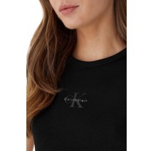 CALVIN KLEIN JEANS MONOLOGO BABY RIB MINI DRESS ΦΟΡΕΜΑ ΓΥΝΑΙΚΕΙΟ BLACK