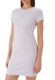 CALVIN KLEIN JEANS MONOLOGO BABY RIB MINI DRESS ΦΟΡΕΜΑ ΓΥΝΑΙΚΕΙΟ PURPLE