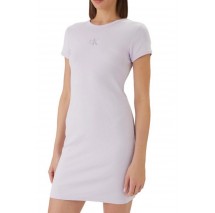 CALVIN KLEIN JEANS MONOLOGO BABY RIB MINI DRESS ΦΟΡΕΜΑ ΓΥΝΑΙΚΕΙΟ PURPLE
