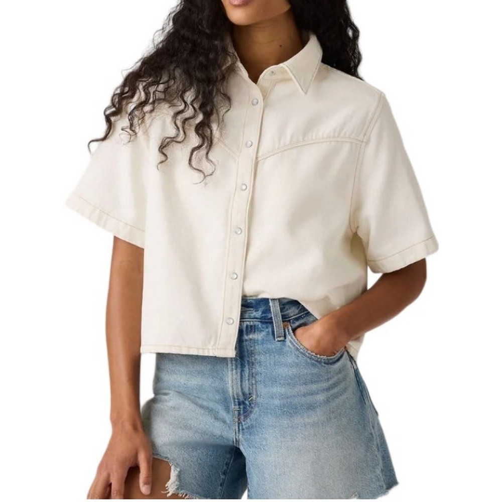 LEVIS LOGAN SS DENIM SHIRT ΤΖΙΝ ΠΟΥΚΑΜΙΣΟ ΓΥΝΑΙΚΕΙΟ OFF WHITE