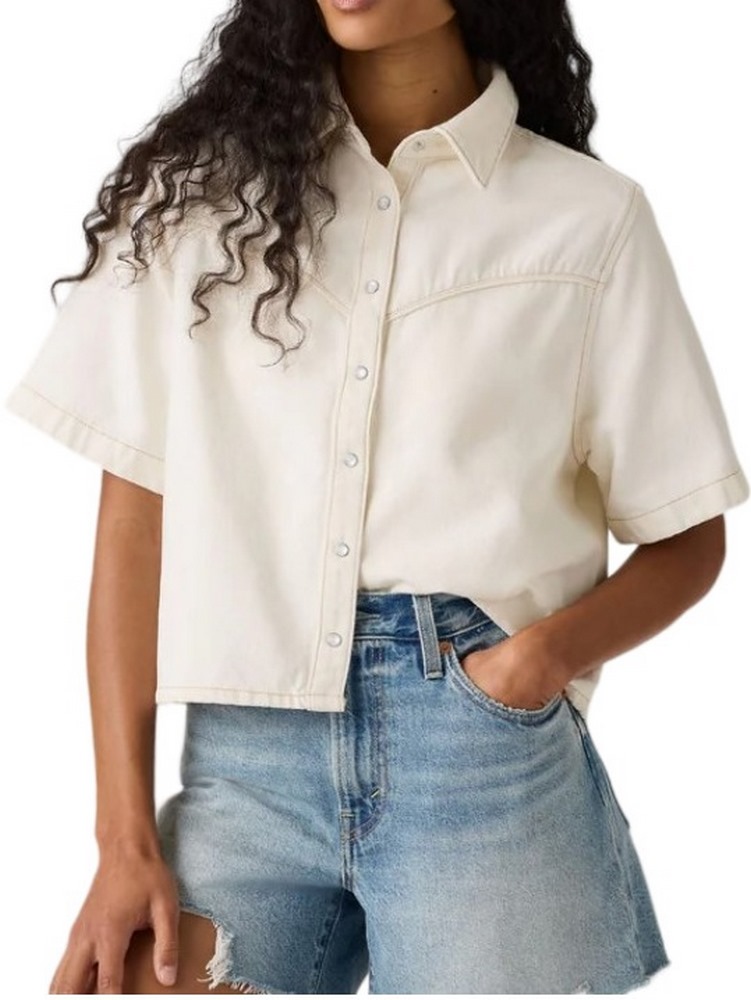 LEVIS LOGAN SS DENIM SHIRT ΤΖΙΝ ΠΟΥΚΑΜΙΣΟ ΓΥΝΑΙΚΕΙΟ OFF WHITE