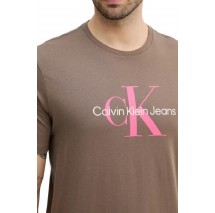 CALVIN KLEIN JEANS HERO MONOLOGO TEE T-SHIRT ΜΠΛΟΥΖΑ ΑΝΔΡΙΚΗ BROWN