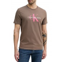 CALVIN KLEIN JEANS HERO MONOLOGO TEE T-SHIRT ΜΠΛΟΥΖΑ ΑΝΔΡΙΚΗ BROWN