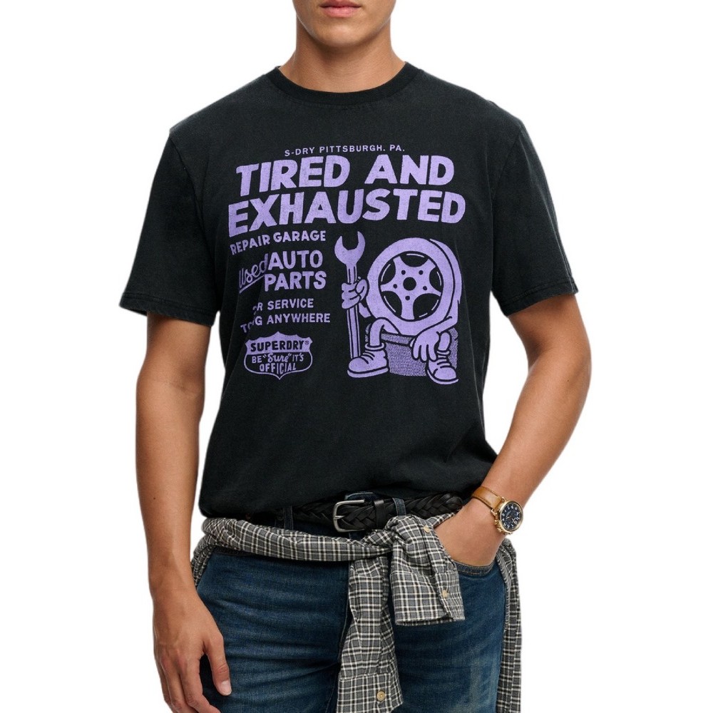 SUPERDRY D1 OVIN LOCAL BUSINESS LOOSE T-SHIRT ΜΠΛΟΥΖΑ ΑΝΔΡΙΚΗ BLACK