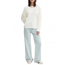 GUESS JEANS LS CN BACK INTARSIA SWTR ΠΛΕΚΤΟ ΓΥΝΑΙΚΕΙΟ ECRU