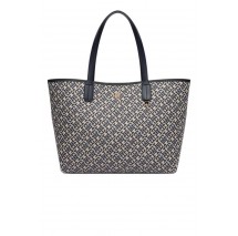 TOMMY HILFIGER ICON TOTE JACQUARD ΤΣΑΝΤΑ ΓΥΝΑΙΚΕΙΑ NAVY/ECRU