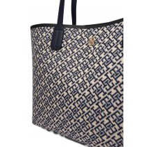 TOMMY HILFIGER ICON TOTE JACQUARD ΤΣΑΝΤΑ ΓΥΝΑΙΚΕΙΑ NAVY/ECRU