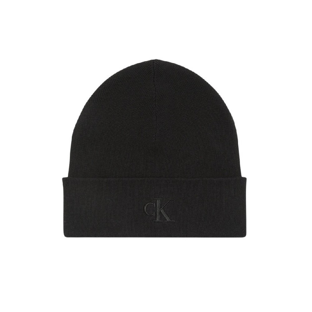 CALVIN KLEIN FINE RIB BEANIE ΣΚΟΥΦΟΣ ΑΝΔΡΙΚΟΣ BLACK