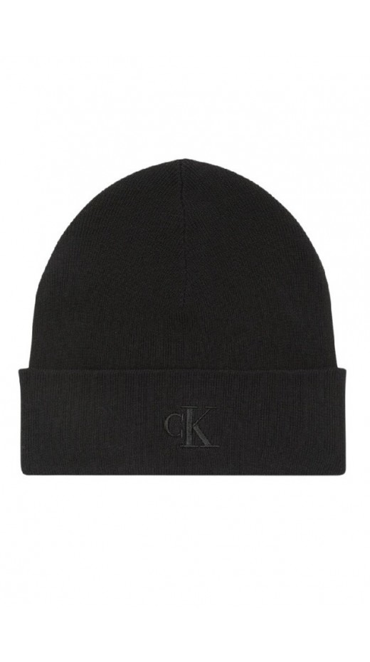 CALVIN KLEIN FINE RIB BEANIE ΣΚΟΥΦΟΣ ΑΝΔΡΙΚΟΣ BLACK