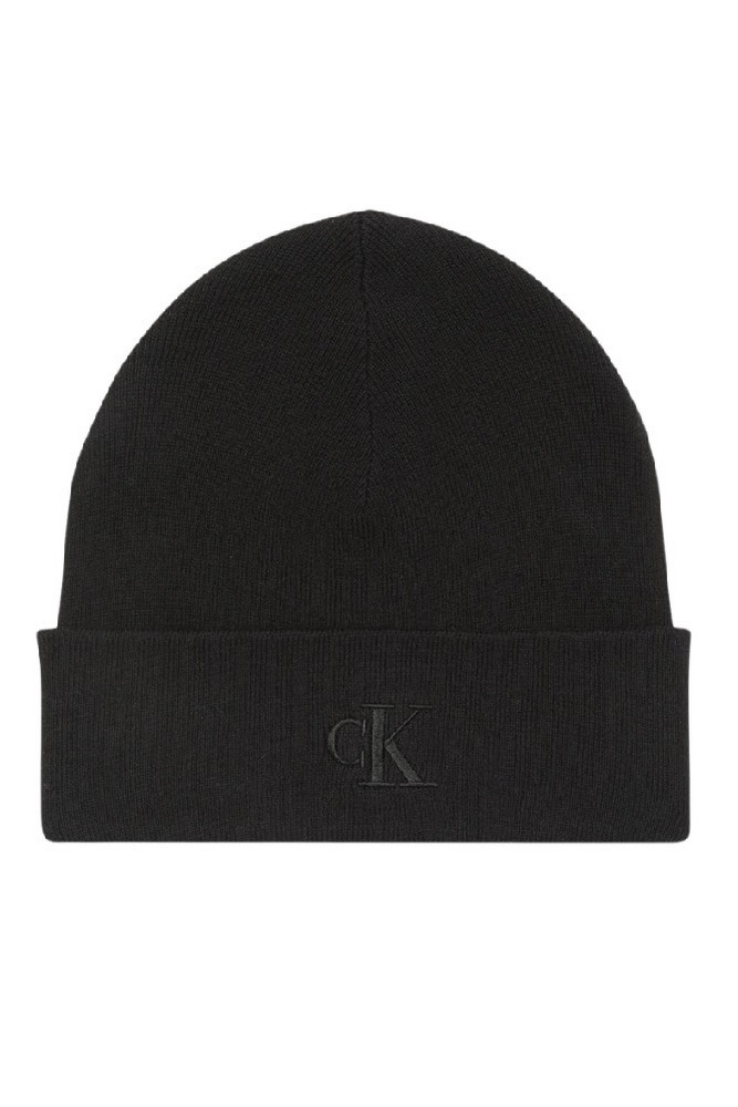 CALVIN KLEIN FINE RIB BEANIE ΣΚΟΥΦΟΣ ΑΝΔΡΙΚΟΣ BLACK