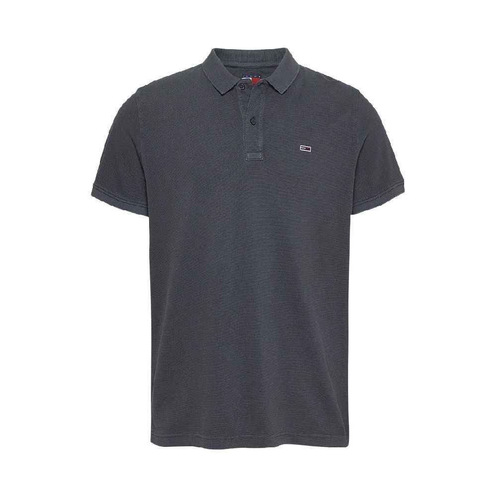 TOMMY JEANS SLIM ESSENTIAL GD POLO T-SHIRT ΜΠΛΟΥΖΑ ΑΝΔΡΙΚΗ WASHED BLACK
