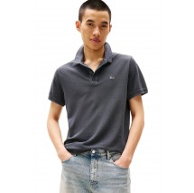 TOMMY JEANS SLIM ESSENTIAL GD POLO T-SHIRT ΜΠΛΟΥΖΑ ΑΝΔΡΙΚΗ WASHED BLACK