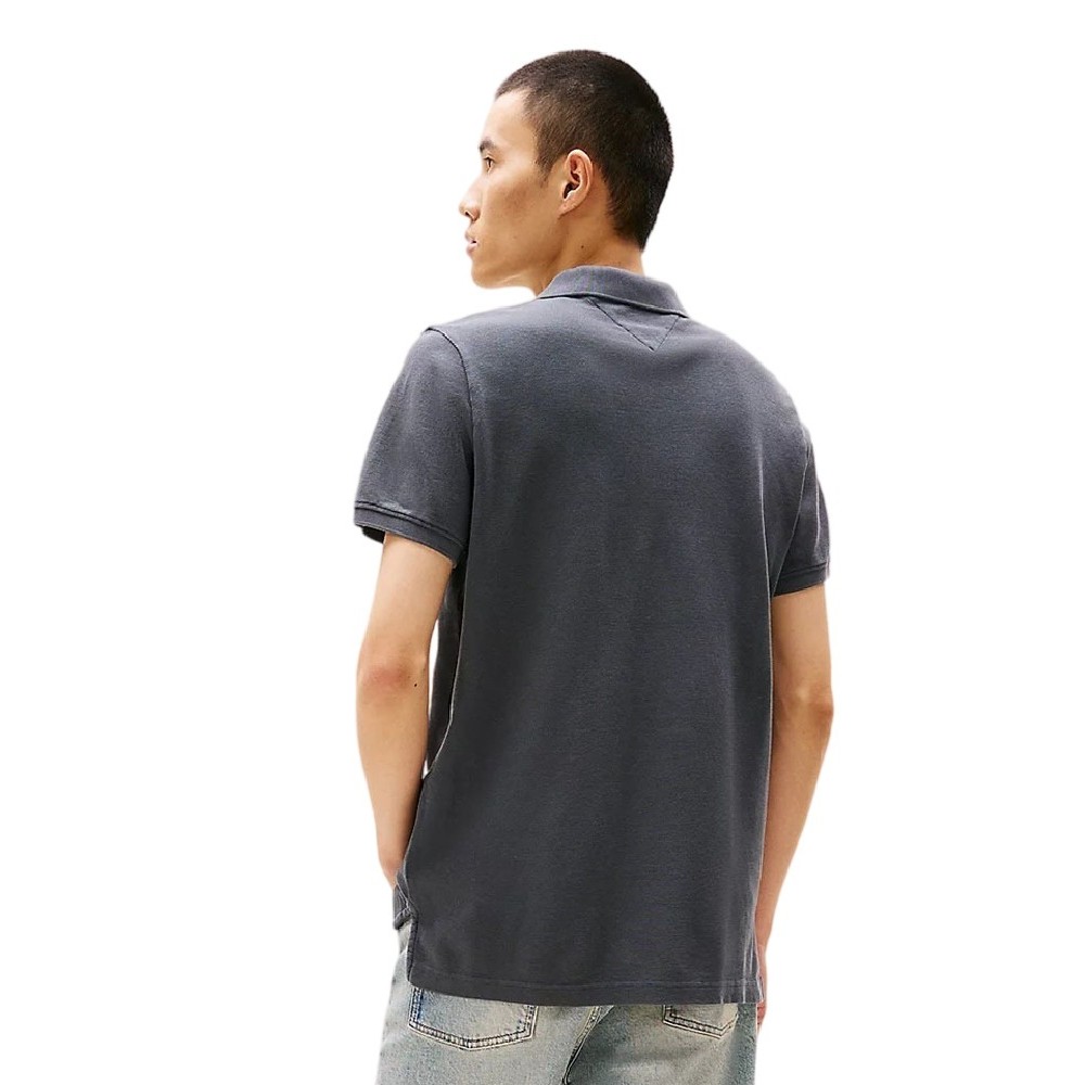 TOMMY JEANS SLIM ESSENTIAL GD POLO T-SHIRT ΜΠΛΟΥΖΑ ΑΝΔΡΙΚΗ WASHED BLACK