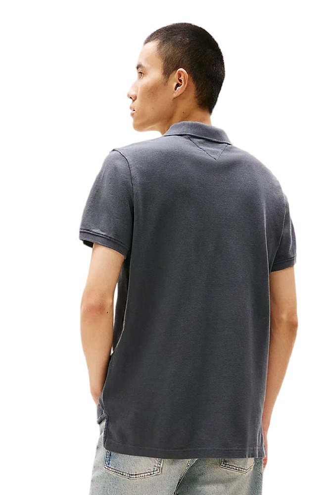 TOMMY JEANS SLIM ESSENTIAL GD POLO T-SHIRT ΜΠΛΟΥΖΑ ΑΝΔΡΙΚΗ WASHED BLACK
