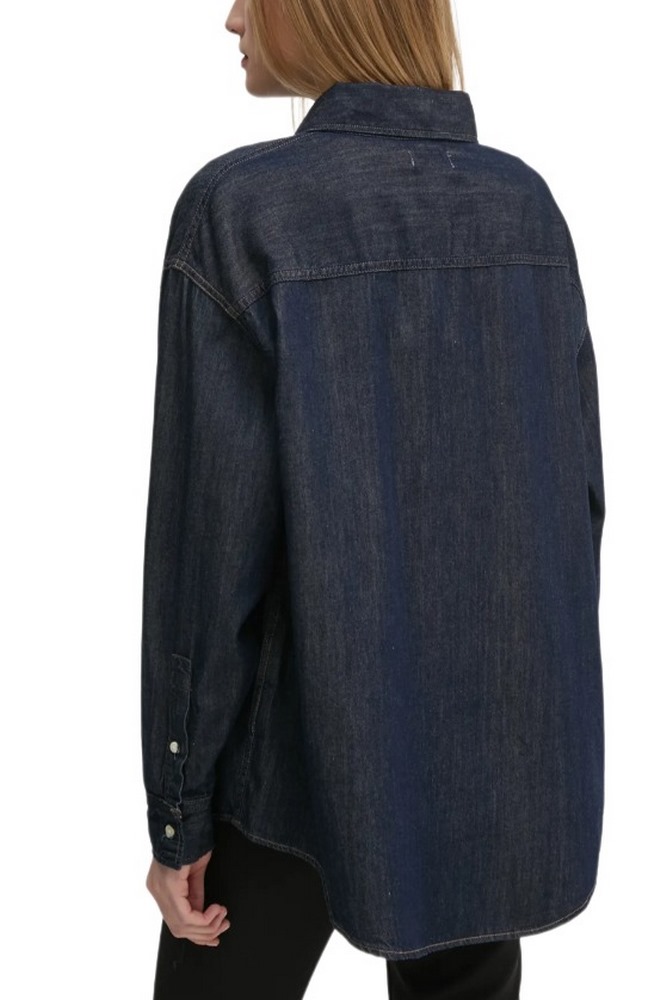 CALVIN KLEIN JEANS OVERSIZED LS DENIM SHIRT ΠΟΥΚΑΜΙΣΟ ΓΥΝΑΙΚΕΙΟ DENIM DARK