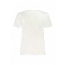 GUESS JEANS CN REG TRIANGL T-SHIRT ΜΠΛΟΥΖΑ ΓΥΝΑΙΚΕΙΑ WHITE