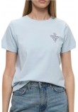 GUESS JEANS CN REG TRIANGL T-SHIRT ΜΠΛΟΥΖΑ ΓΥΝΑΙΚΕΙΑ CIEL