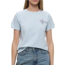 GUESS JEANS CN REG TRIANGL T-SHIRT ΜΠΛΟΥΖΑ ΓΥΝΑΙΚΕΙΑ CIEL