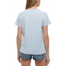GUESS JEANS CN REG TRIANGL T-SHIRT ΜΠΛΟΥΖΑ ΓΥΝΑΙΚΕΙΑ CIEL