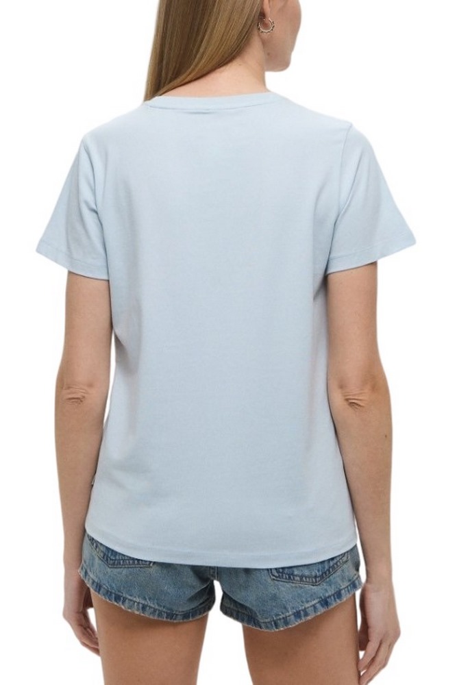 GUESS JEANS CN REG TRIANGL T-SHIRT ΜΠΛΟΥΖΑ ΓΥΝΑΙΚΕΙΑ CIEL