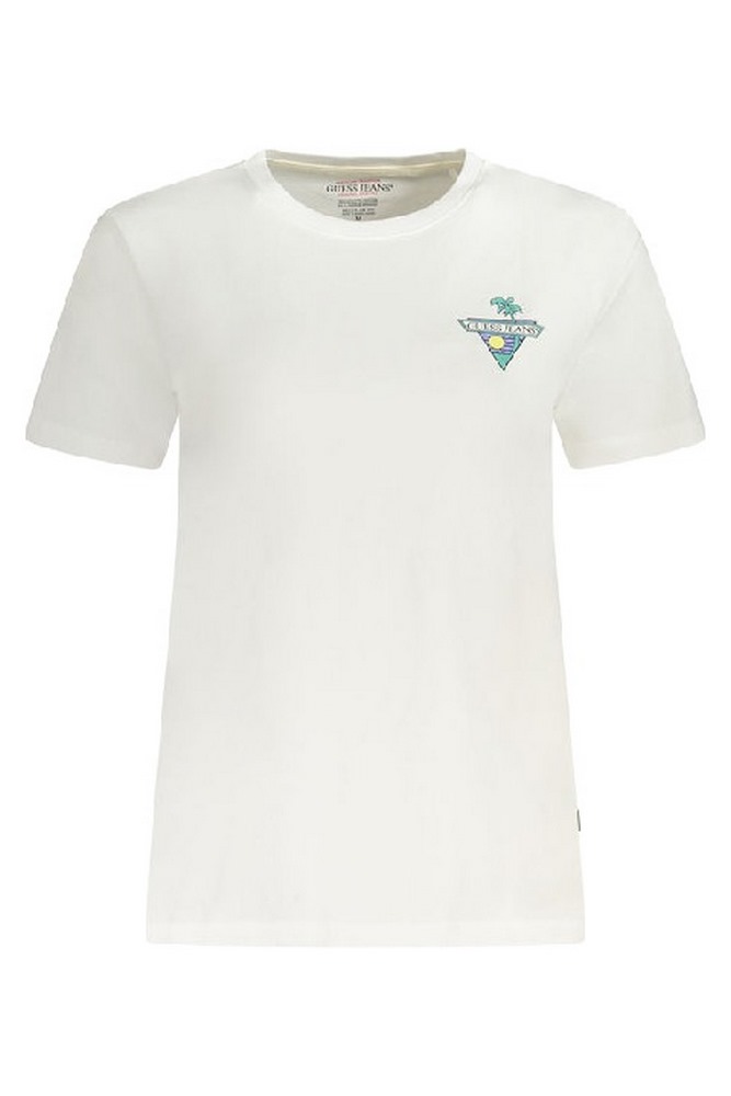 GUESS JEANS CN REG TRIANGL T-SHIRT ΜΠΛΟΥΖΑ ΓΥΝΑΙΚΕΙΑ WHITE