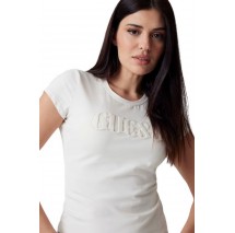 GUESS PONY HAIR LOGO R5 TEE T-SHIRT ΜΠΛΟΥΖΑ ΓΥΝΑΙΚΕΙΑ WHITE