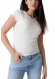 GUESS PONY HAIR LOGO R5 TEE T-SHIRT ΜΠΛΟΥΖΑ ΓΥΝΑΙΚΕΙΑ WHITE