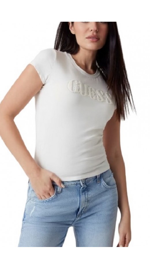 GUESS PONY HAIR LOGO R5 TEE T-SHIRT ΜΠΛΟΥΖΑ ΓΥΝΑΙΚΕΙΑ WHITE