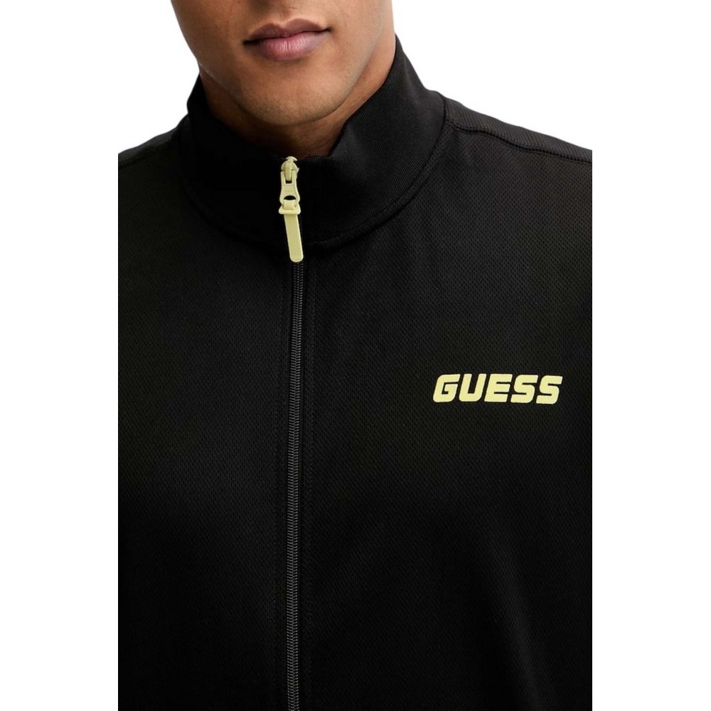 GUESS LANSA FULL ZIP SWEATSHIRT ΖΑΚΕΤΑ ΦΟΥΤΕΡ ΑΝΔΡΙΚΗ BLACK
