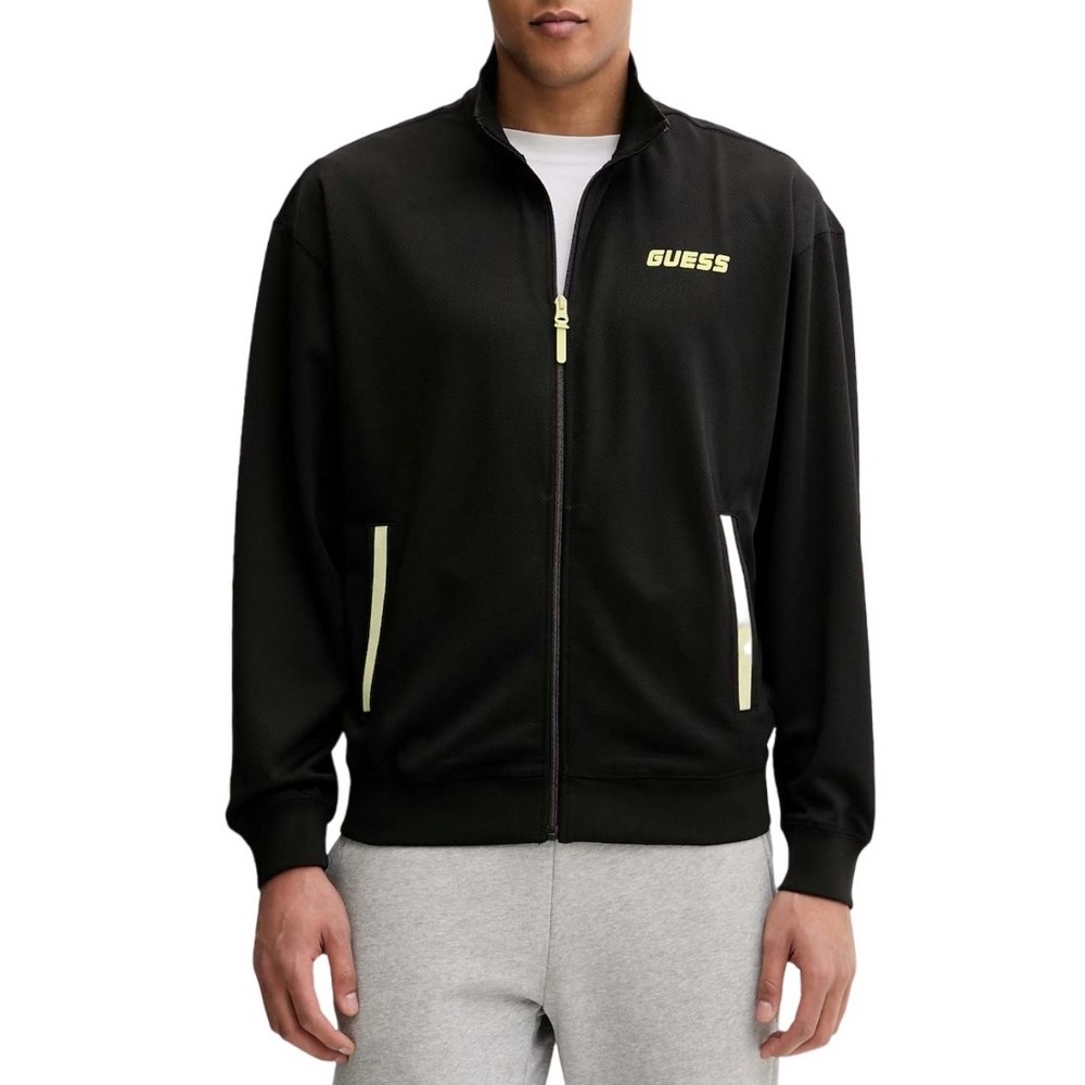 GUESS LANSA FULL ZIP SWEATSHIRT ΖΑΚΕΤΑ ΦΟΥΤΕΡ ΑΝΔΡΙΚΗ BLACK