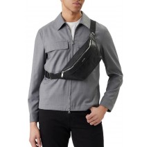 CALVIN KLEIN EMBLEM AOP EMBOSS WAISTBAG ΤΣΑΝΤΑ ΑΝΔΡΙΚΗ BLACK