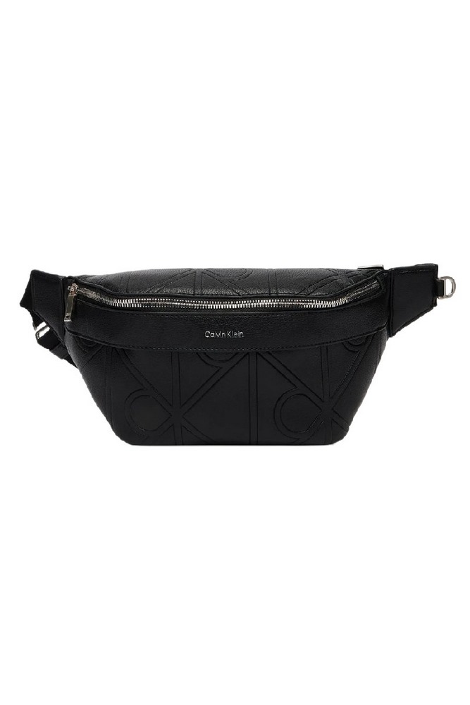 CALVIN KLEIN EMBLEM AOP EMBOSS WAISTBAG ΤΣΑΝΤΑ ΑΝΔΡΙΚΗ BLACK