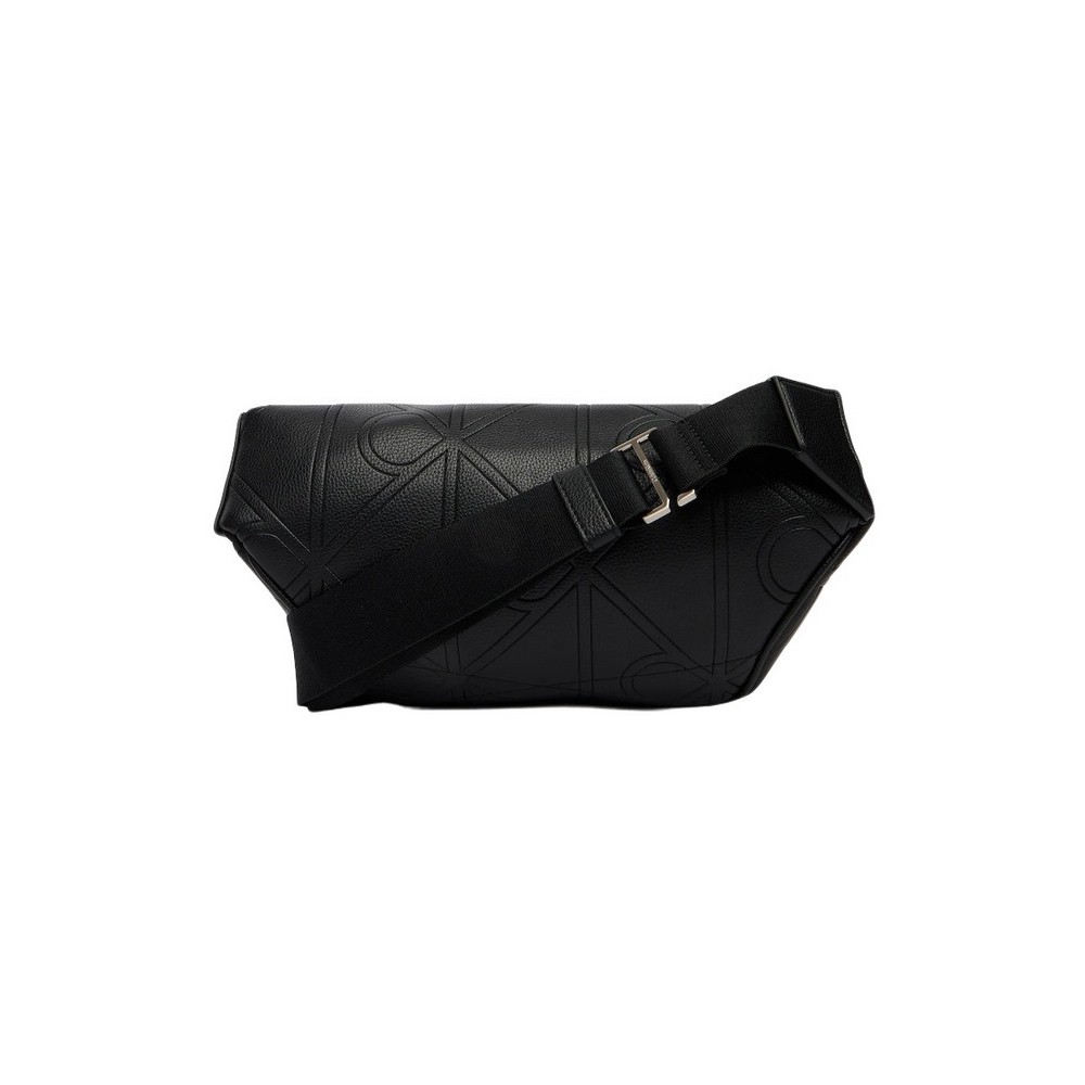 CALVIN KLEIN EMBLEM AOP EMBOSS WAISTBAG ΤΣΑΝΤΑ ΑΝΔΡΙΚΗ BLACK