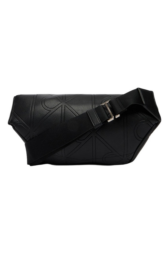 CALVIN KLEIN EMBLEM AOP EMBOSS WAISTBAG ΤΣΑΝΤΑ ΑΝΔΡΙΚΗ BLACK
