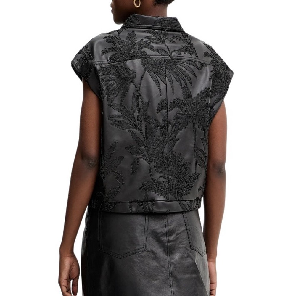 GUESS CHANTAL PU EMBRO VEST ΓΙΛΕΚΟ ΜΠΟΥΦΑΝ ΓΥΝΑΙΚΕΙΟ BLACK