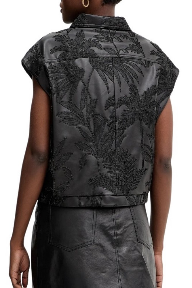 GUESS CHANTAL PU EMBRO VEST ΓΙΛΕΚΟ ΜΠΟΥΦΑΝ ΓΥΝΑΙΚΕΙΟ BLACK