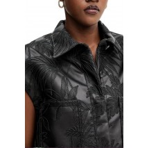 GUESS CHANTAL PU EMBRO VEST ΓΙΛΕΚΟ ΜΠΟΥΦΑΝ ΓΥΝΑΙΚΕΙΟ BLACK