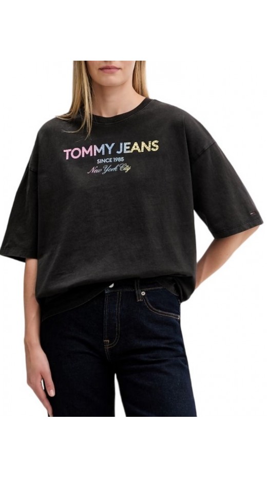 TOMMY JEANS  OVS BLING GMD T-SHIRT ΜΠΛΟΥΖΑ ΓΥΝΑΙΚΕΙΑ BLACK